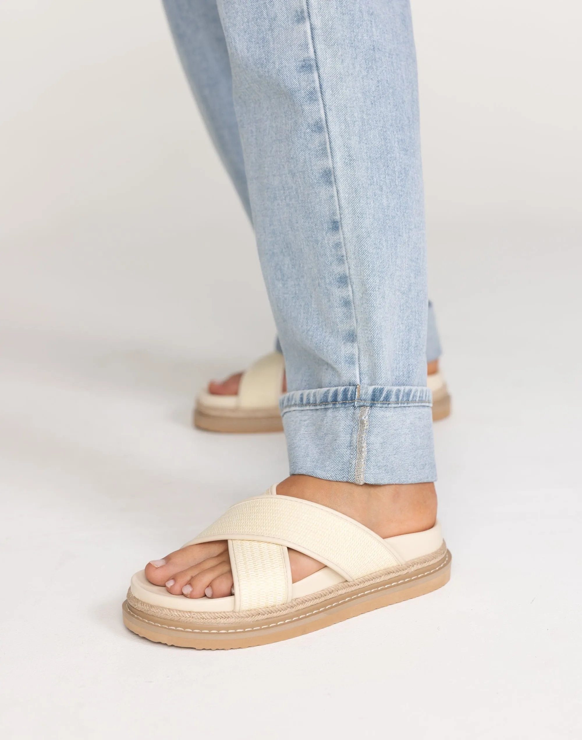 Aysha Slides (Cream Raffia) - By Billini sold by Charcoal Clothing product image thumbnail 3