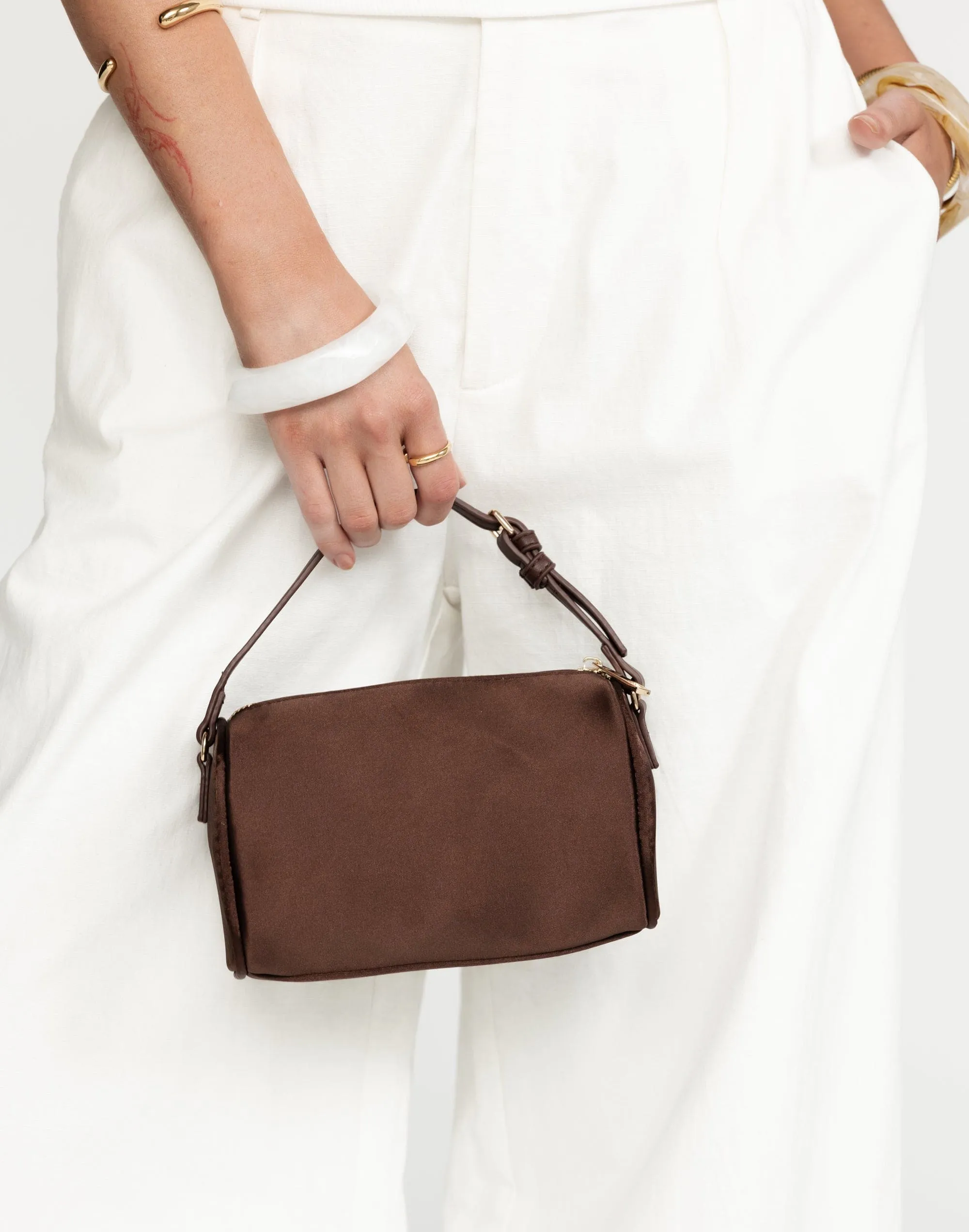Donna Handle Bag (Espresso Satin) - By Billini sold by Charcoal Clothing product image thumbnail 2