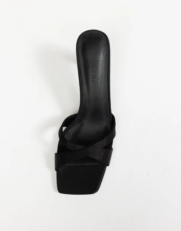 Kelsie Heels (Black Satin) - By Billini sold by Charcoal Clothing