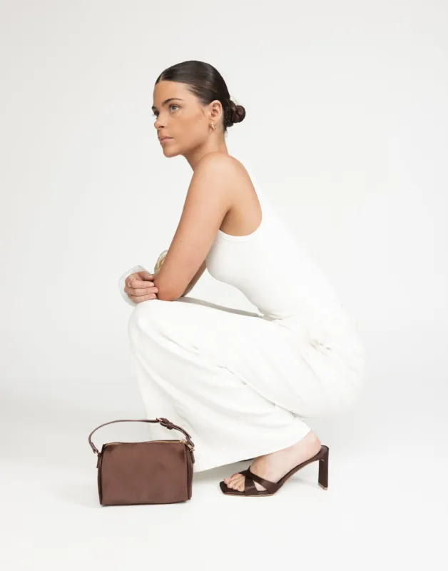 Kelsie Heels (Espresso Satin) - By Billini sold by Charcoal Clothing