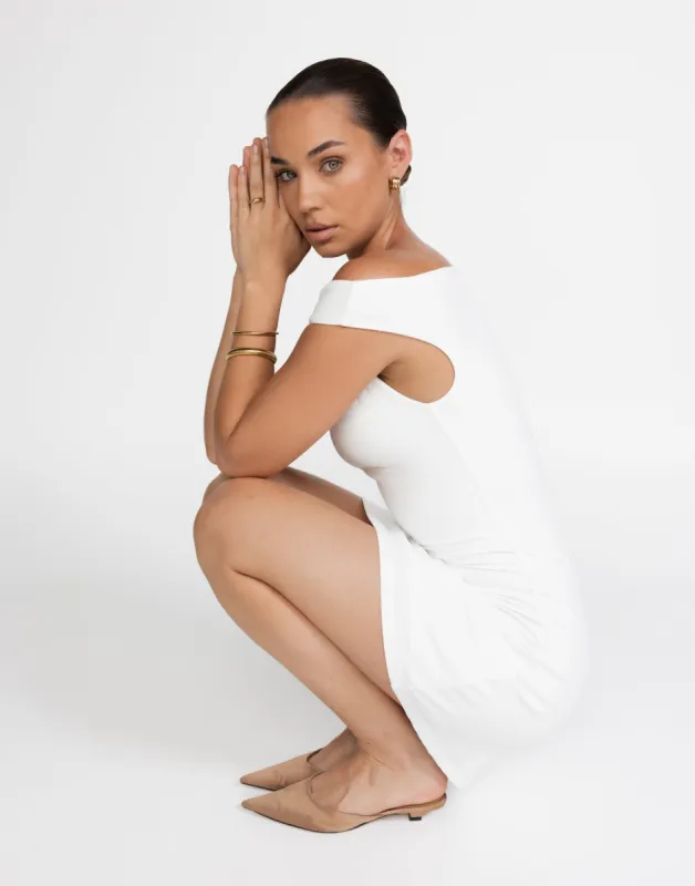 Lulu Mini Dress (White) sold by Charcoal Clothing