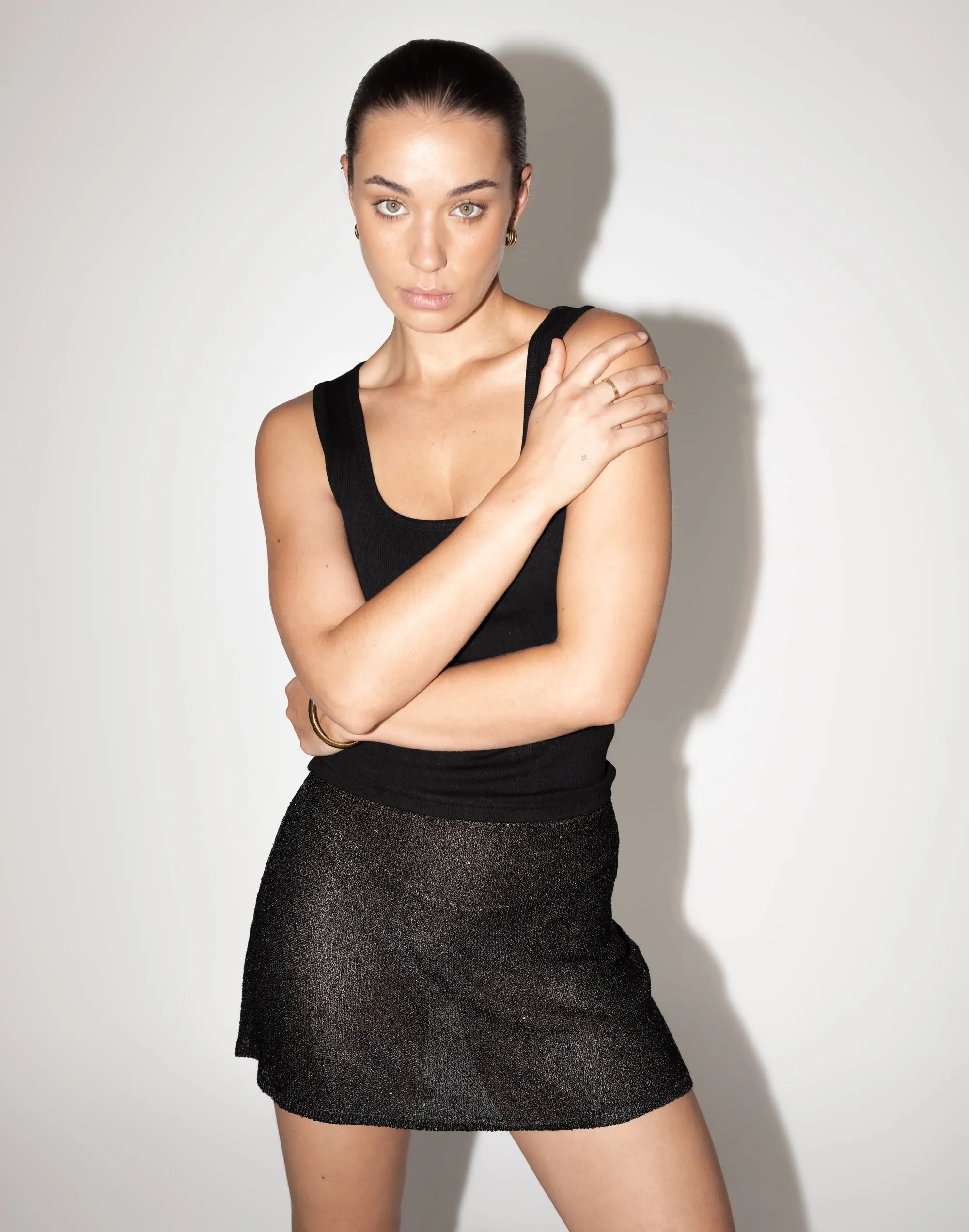 Bebe Knit Mini Skirt (Black) sold by Charcoal Clothing