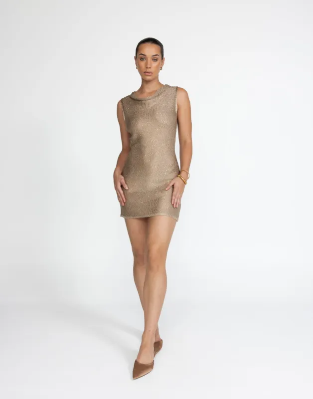 Bebe Knit Mini Dress (Nude) sold by Charcoal Clothing