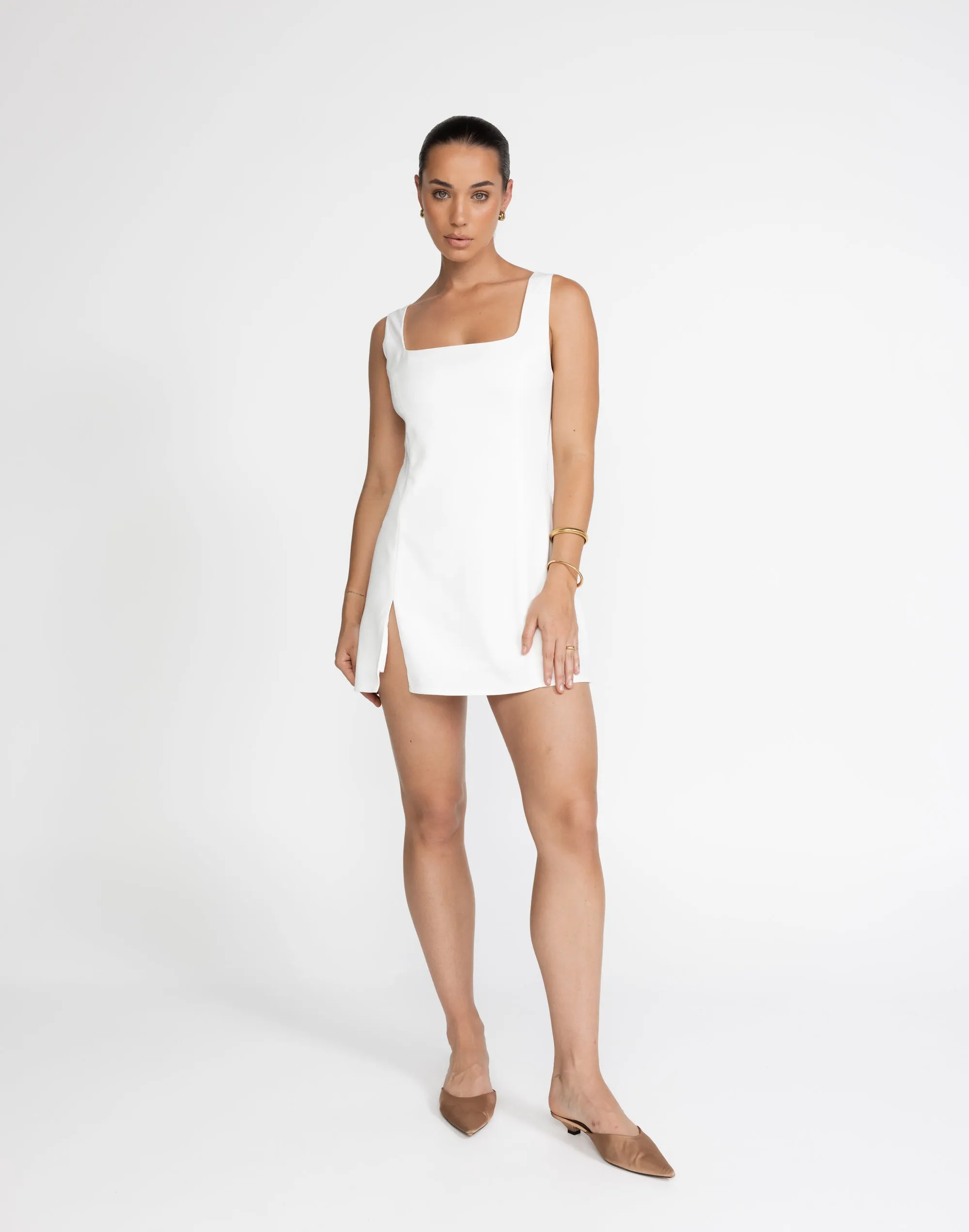 Doris Mini Dress (White) sold by Charcoal Clothing