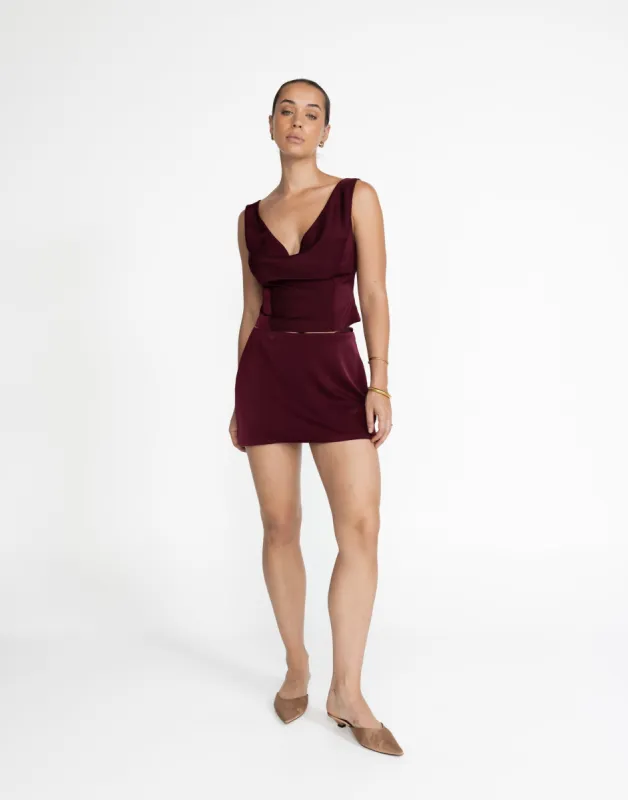 Cascades Mini Skirt (Plum) sold by Charcoal Clothing