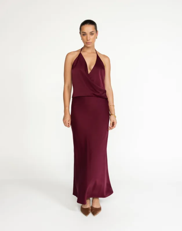 Cabaret Maxi Skirt (Plum) sold by Charcoal Clothing