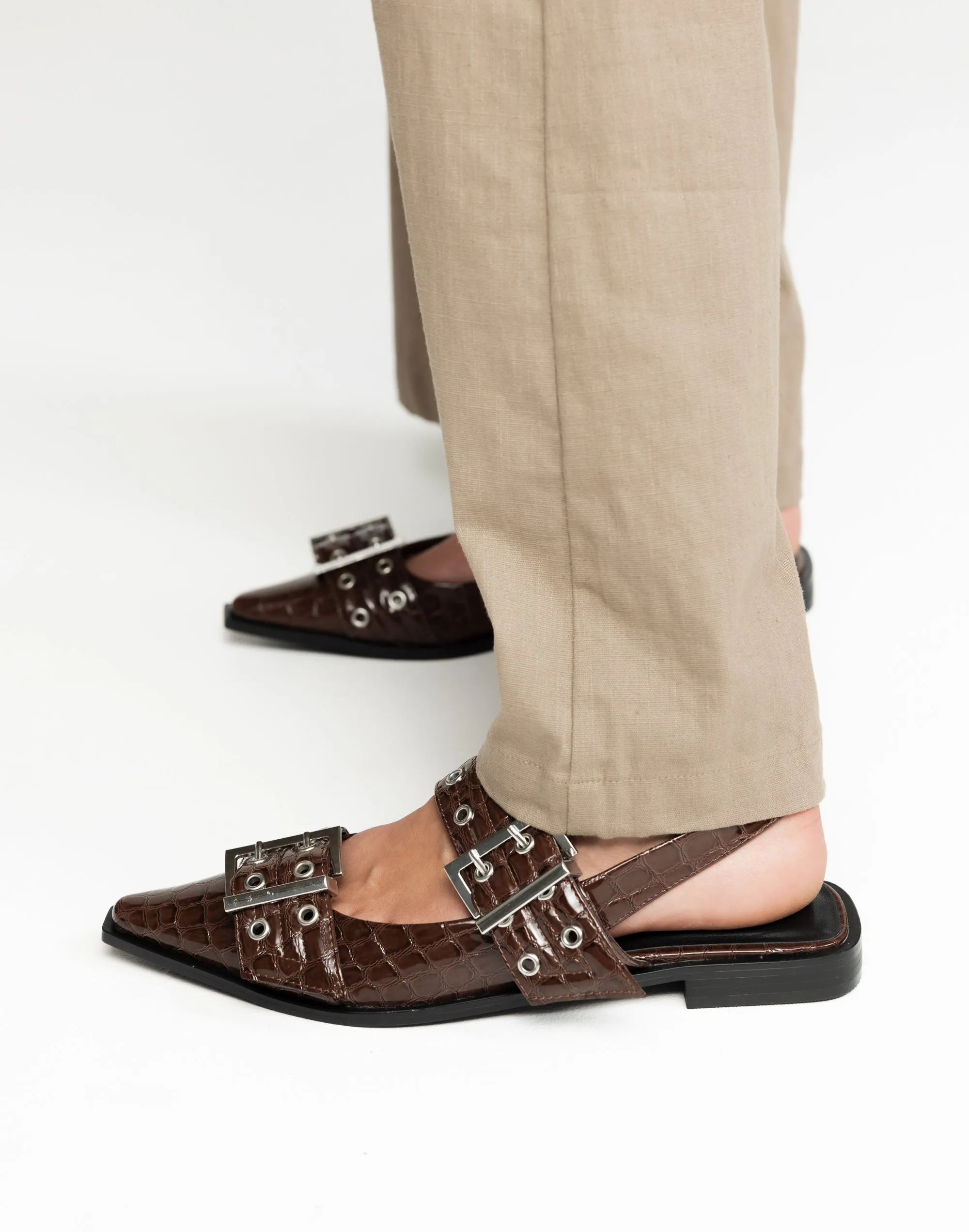 Matilda Flats (Chocolate Patent Croc) - By Therapy sold by Charcoal Clothing product image thumbnail 3