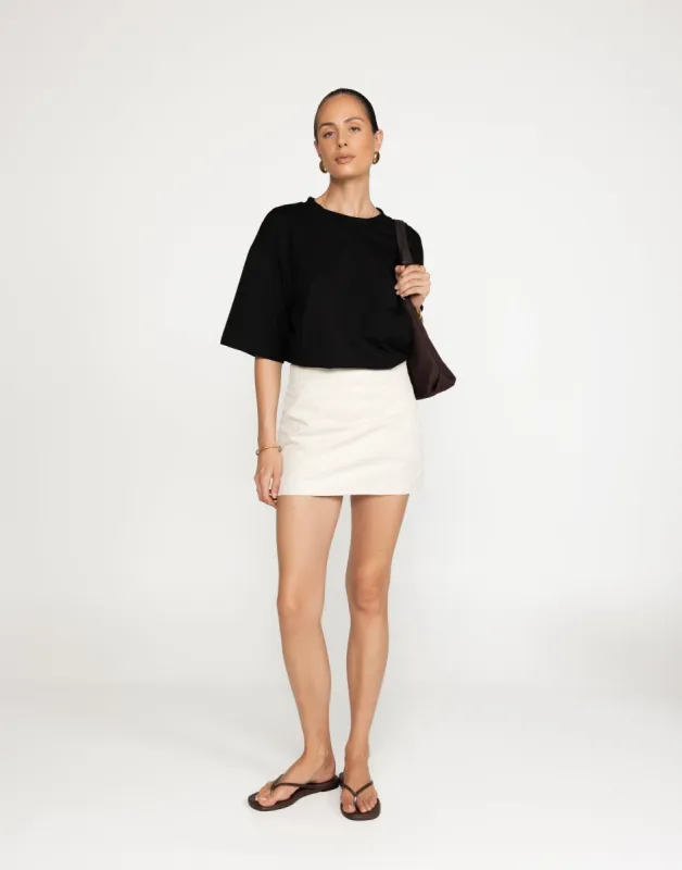 Leela Mini Skirt (Oat) sold by Charcoal Clothing