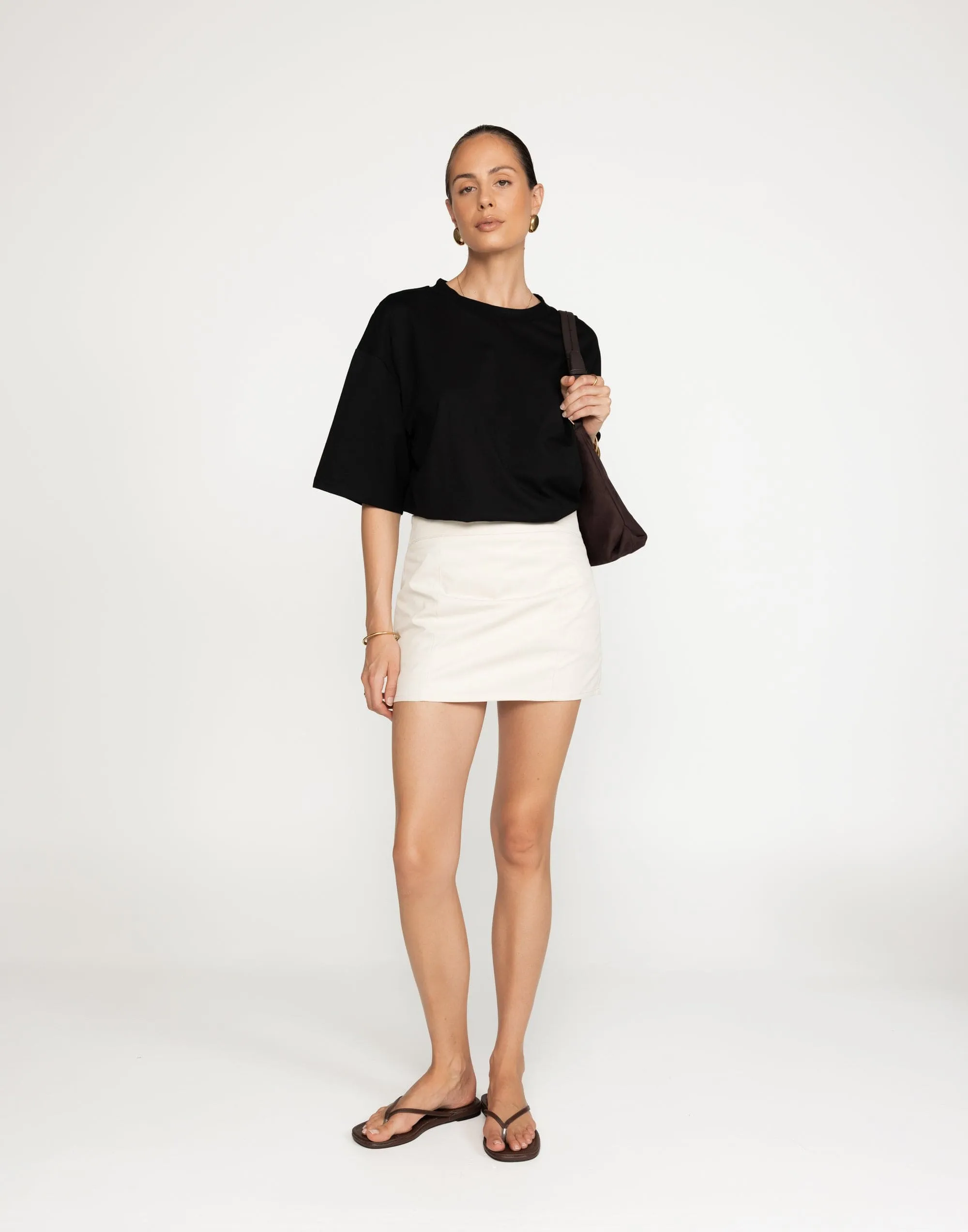 Leela Mini Skirt (Oat) sold by Charcoal Clothing
