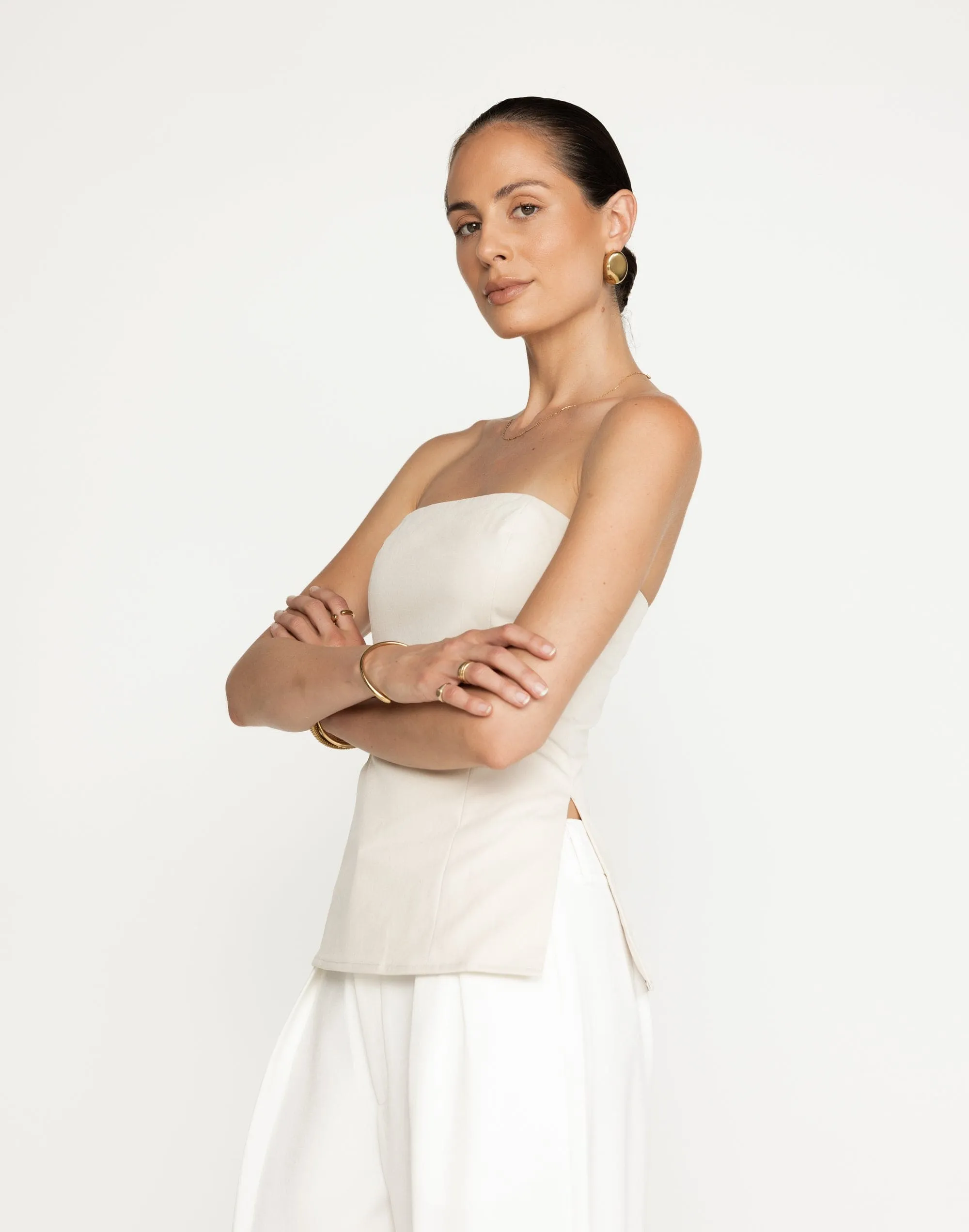 Madelaine Strapless Top (Oat) sold by Charcoal Clothing product image thumbnail 3