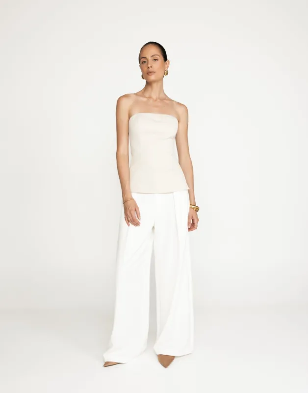 Madelaine Strapless Top (Oat) sold by Charcoal Clothing