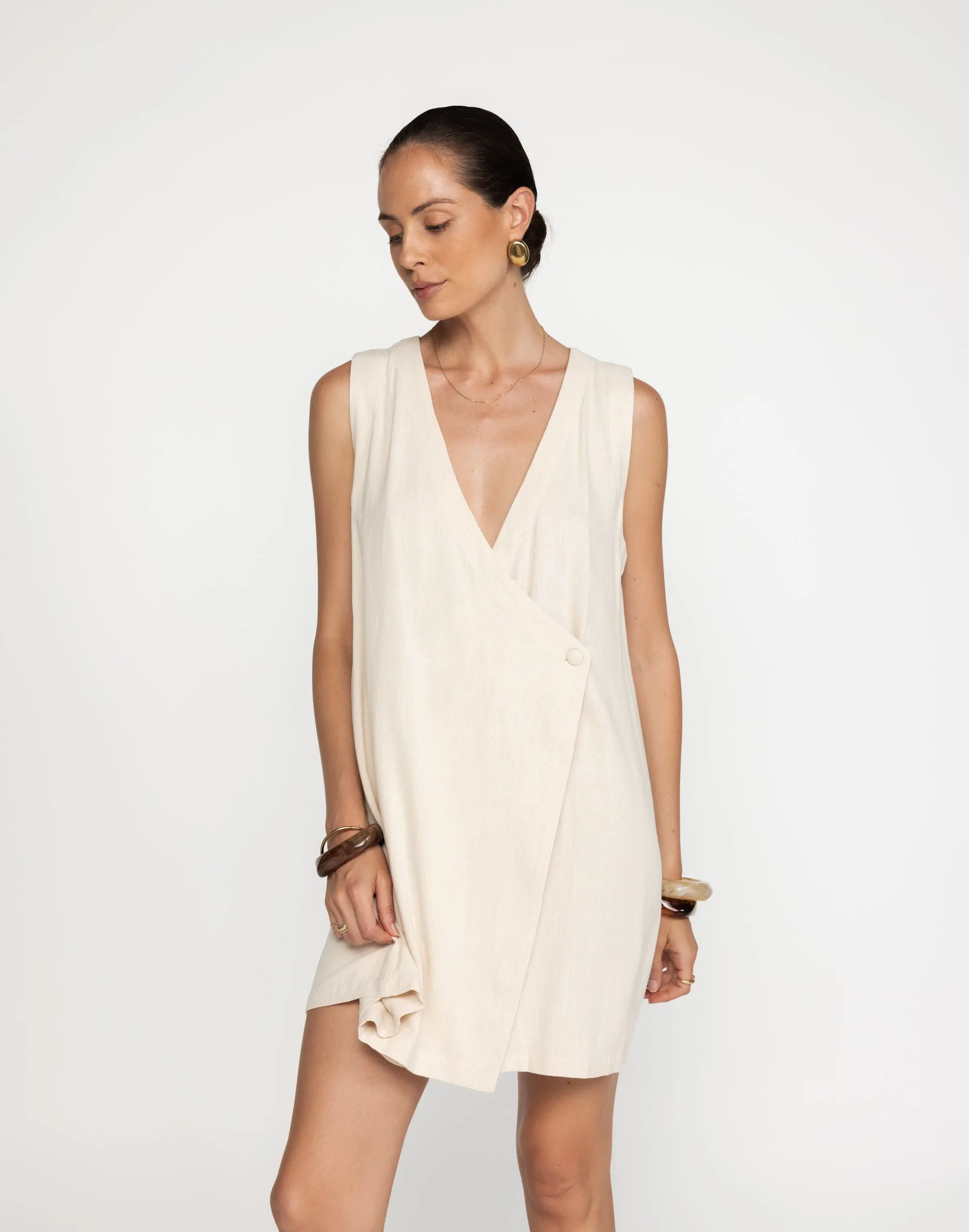 Rhianna Mini Dress (Latte) sold by Charcoal Clothing