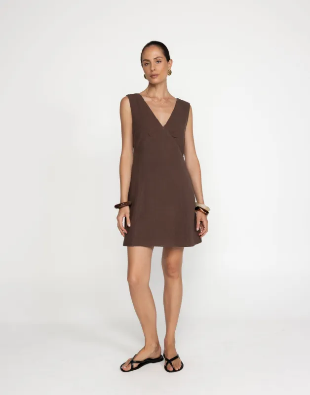Chappell Mini Dress (Cocoa) sold by Charcoal Clothing