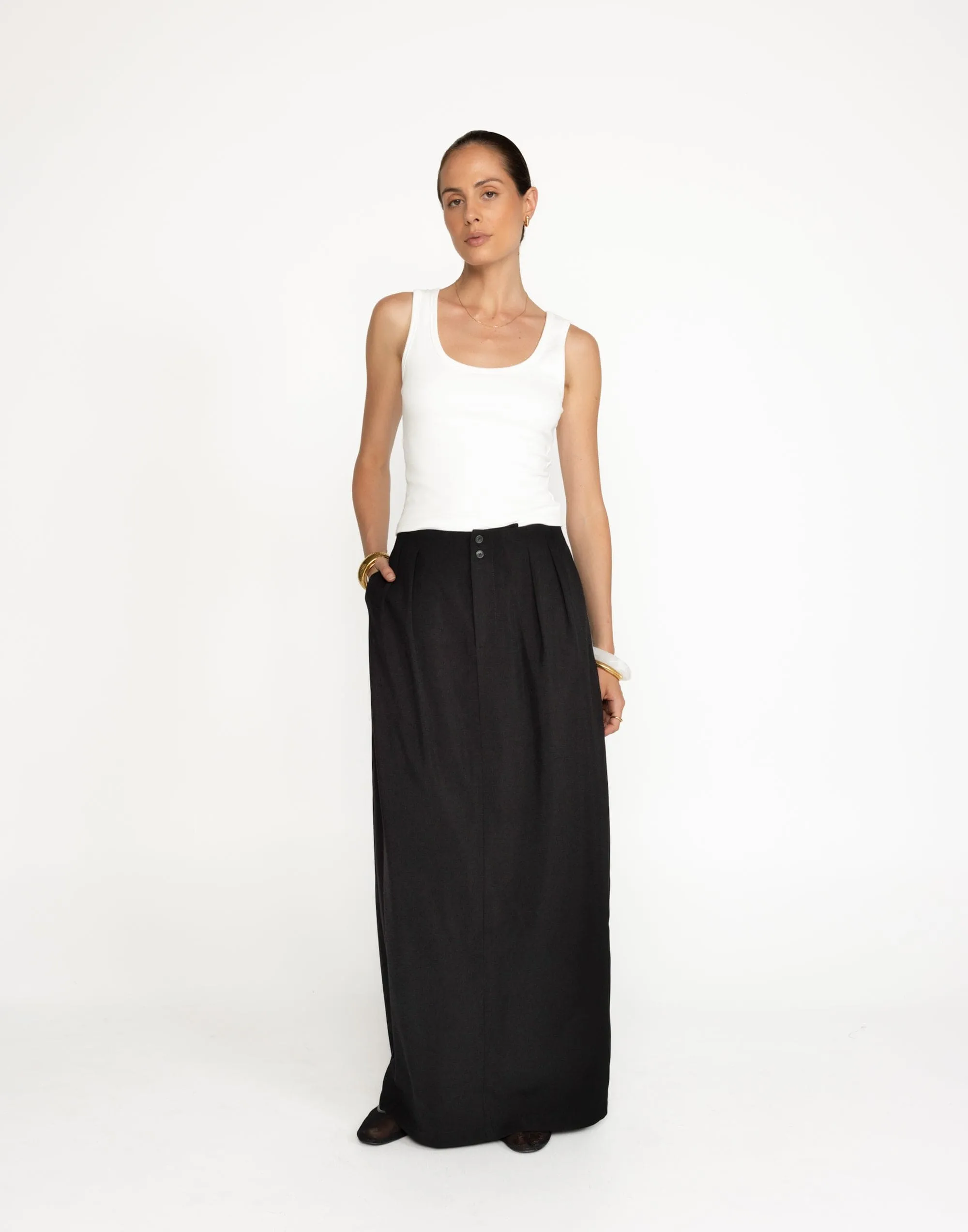 Alden Maxi Skirt (Black) sold by Charcoal Clothing