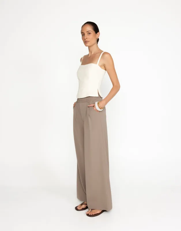 Chicago Pants (Mushroom) - Petite sold by Charcoal Clothing