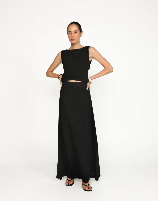 Aleah Maxi Skirt (Black) sold by Charcoal Clothing