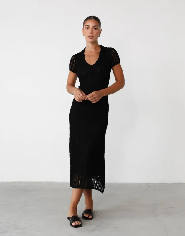 Hennie Midi Dress (Black) sold by Charcoal Clothing