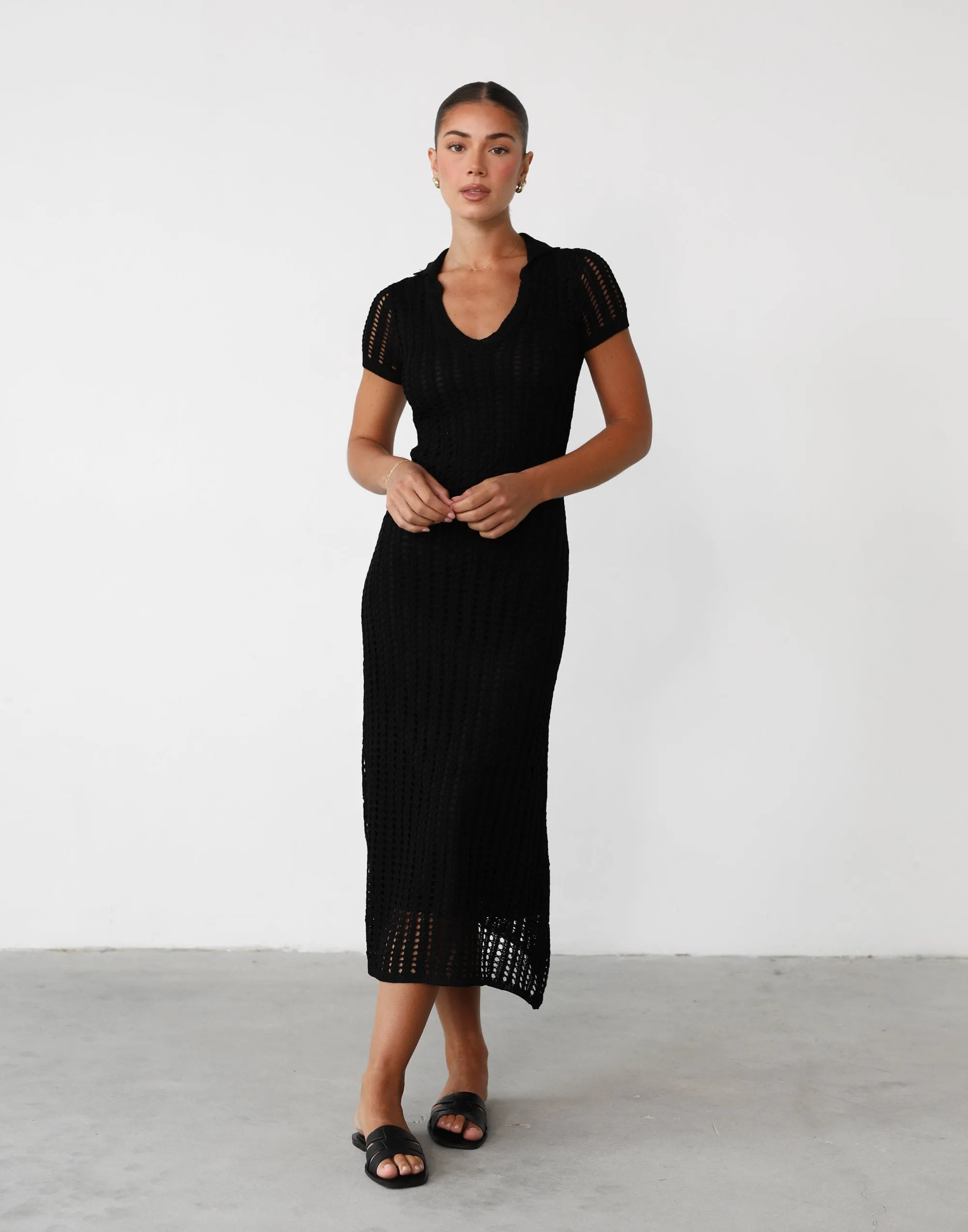 Hennie Midi Dress (Black) sold by Charcoal Clothing