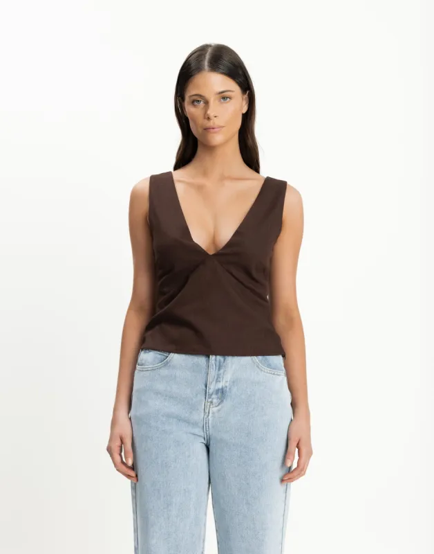 Elio Top (Chocolate) sold by Charcoal Clothing