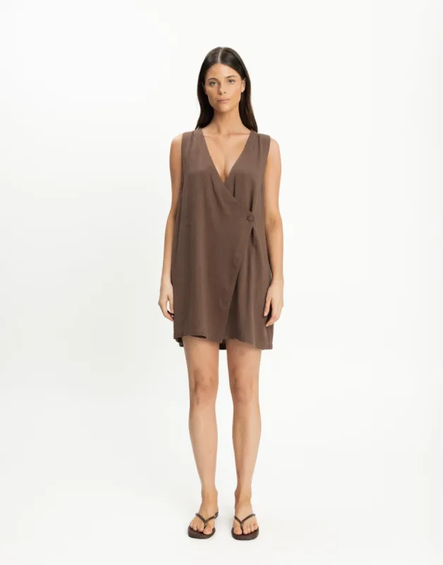 Rhianna Mini Dress (Cocoa) sold by Charcoal Clothing