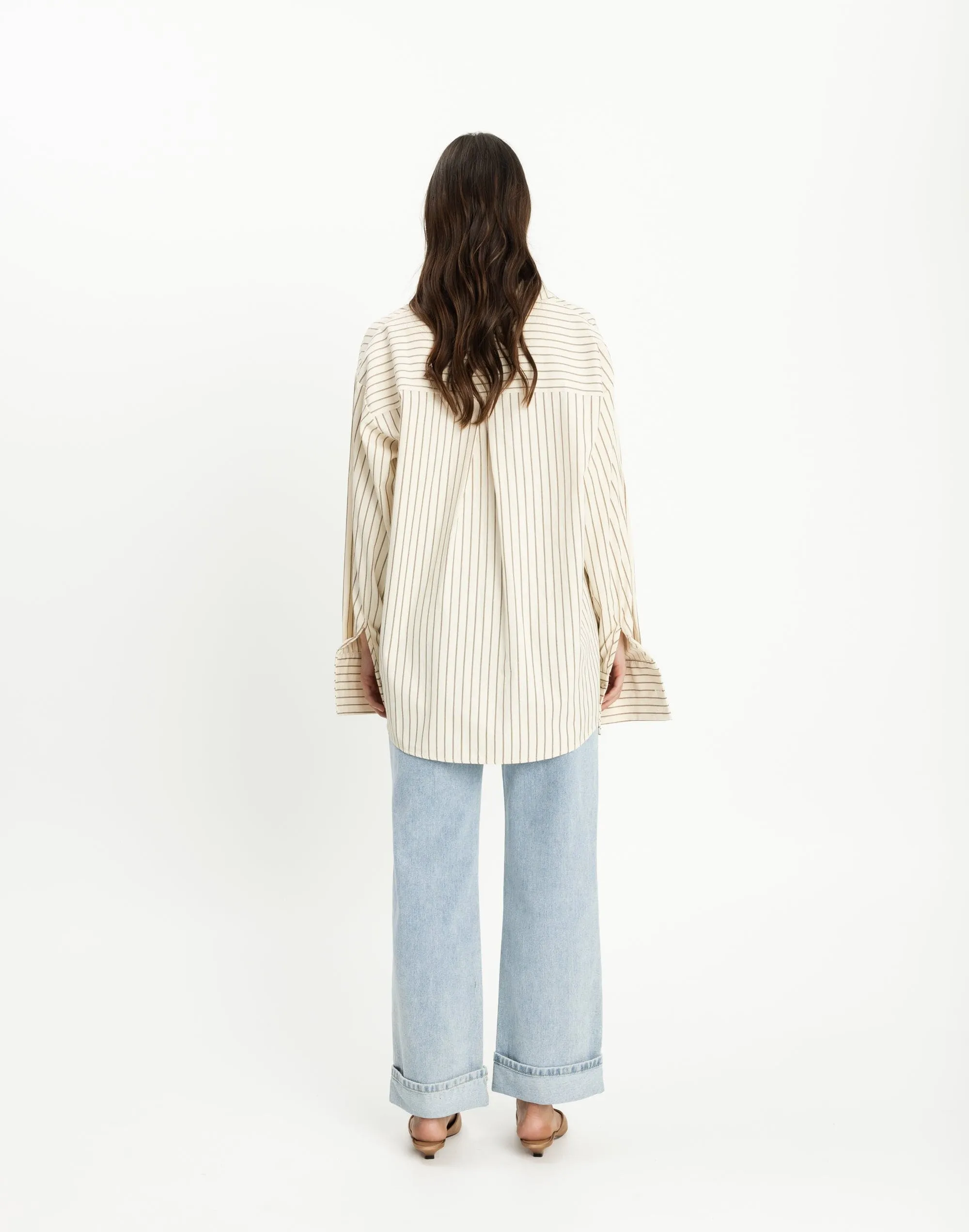 Lena Shirt (Cream Pinstripe) sold by Charcoal Clothing product image thumbnail 5