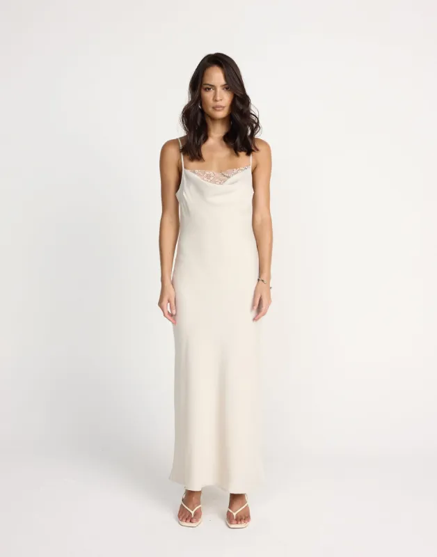 Fated Maxi Dress (Oat) sold by Charcoal Clothing