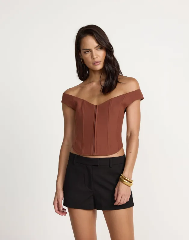 Fabian Corset (Burnt Sienna) sold by Charcoal Clothing