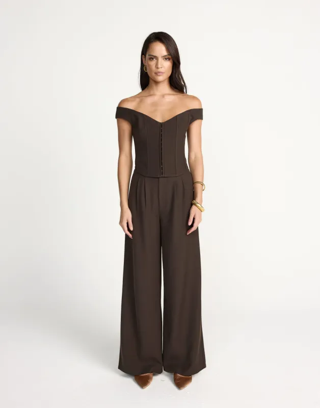 Fabian Corset (Chocolate) sold by Charcoal Clothing