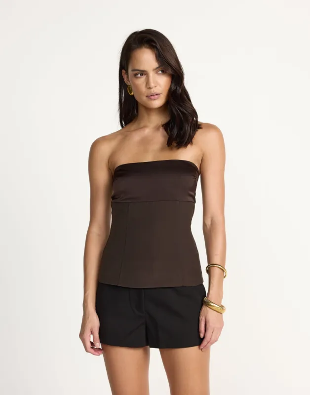 Suki Top (Chocolate) sold by Charcoal Clothing