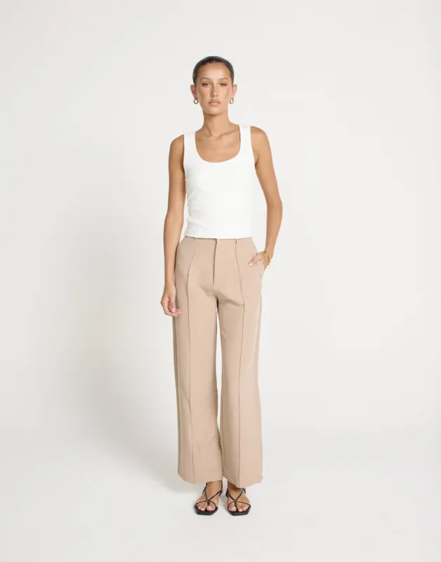 Colden Pants (Beige) - Petite sold by Charcoal Clothing