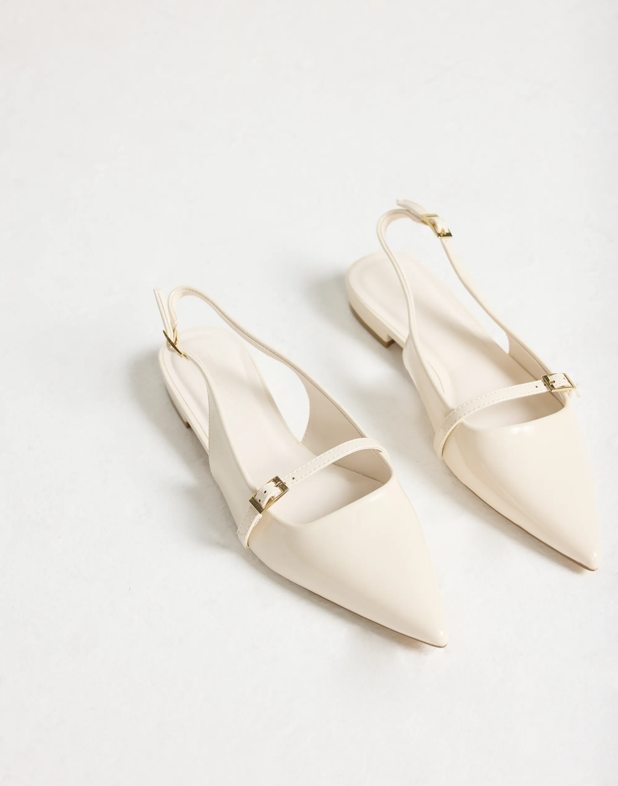 Ilie Flats (Ivory Patent) - By Billini sold by Charcoal Clothing