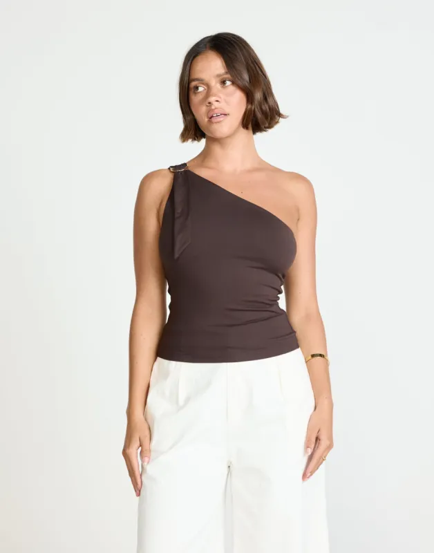 Zuelia Top (Chocolate) sold by Charcoal Clothing