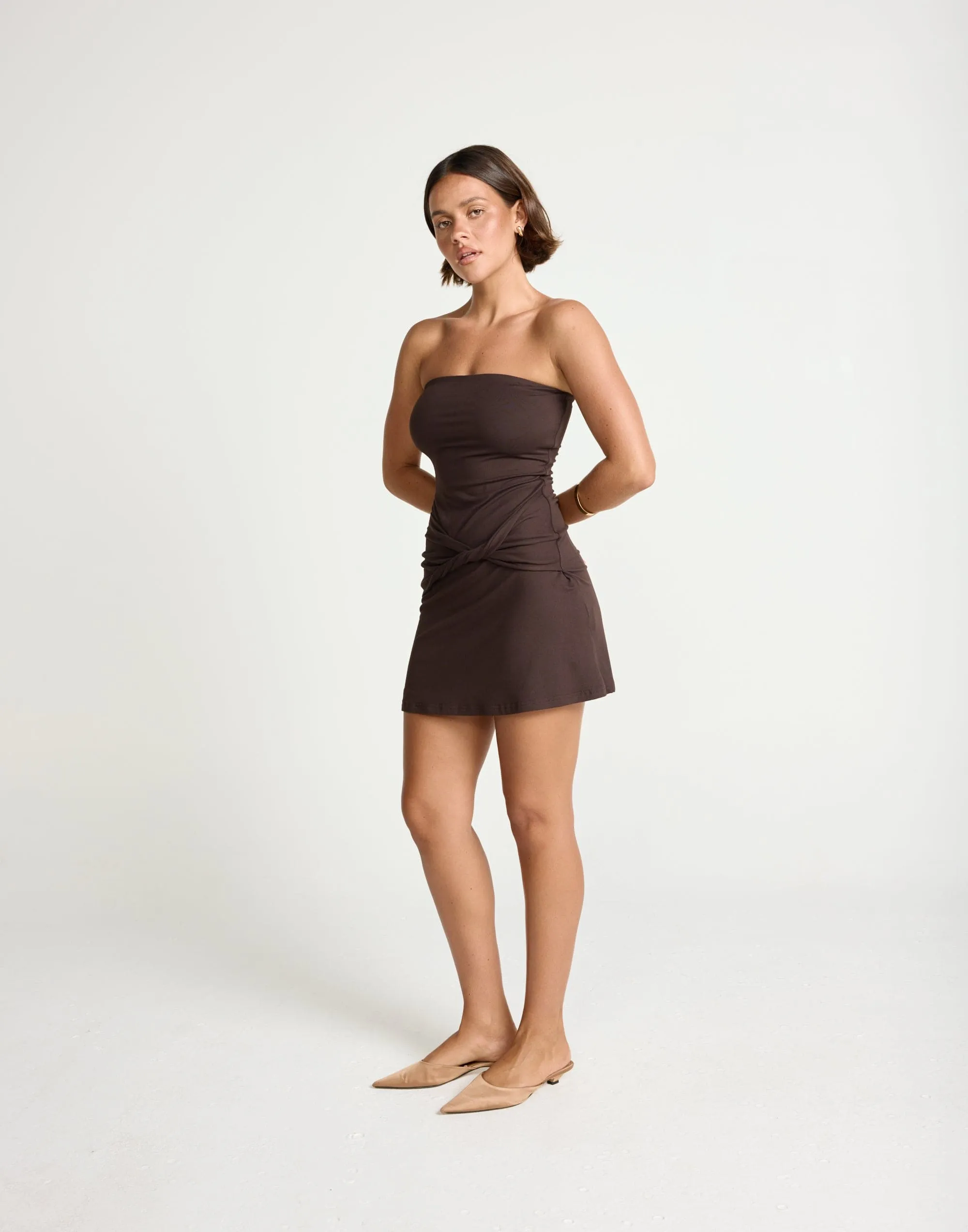 Edela Mini Dress (Chocolate) sold by Charcoal Clothing product image thumbnail 5
