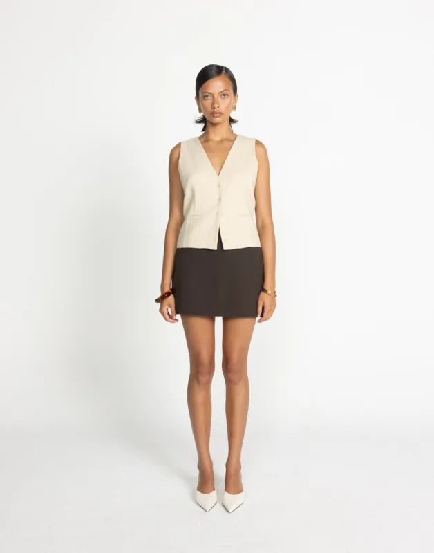Ebba Skort (Chocolate) sold by Charcoal Clothing