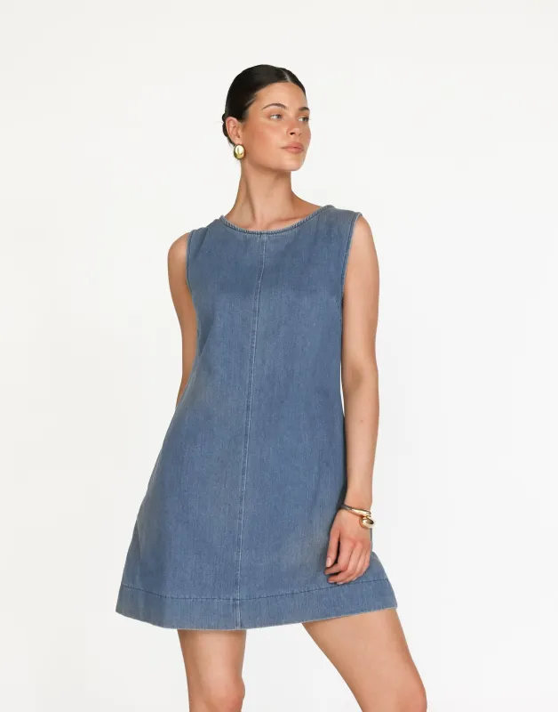 Annisette Mini Dress (Mid Wash) sold by Charcoal Clothing