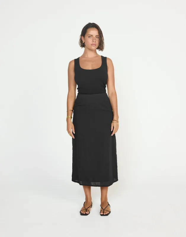 Cleo Midi Skirt (Black) sold by Charcoal Clothing