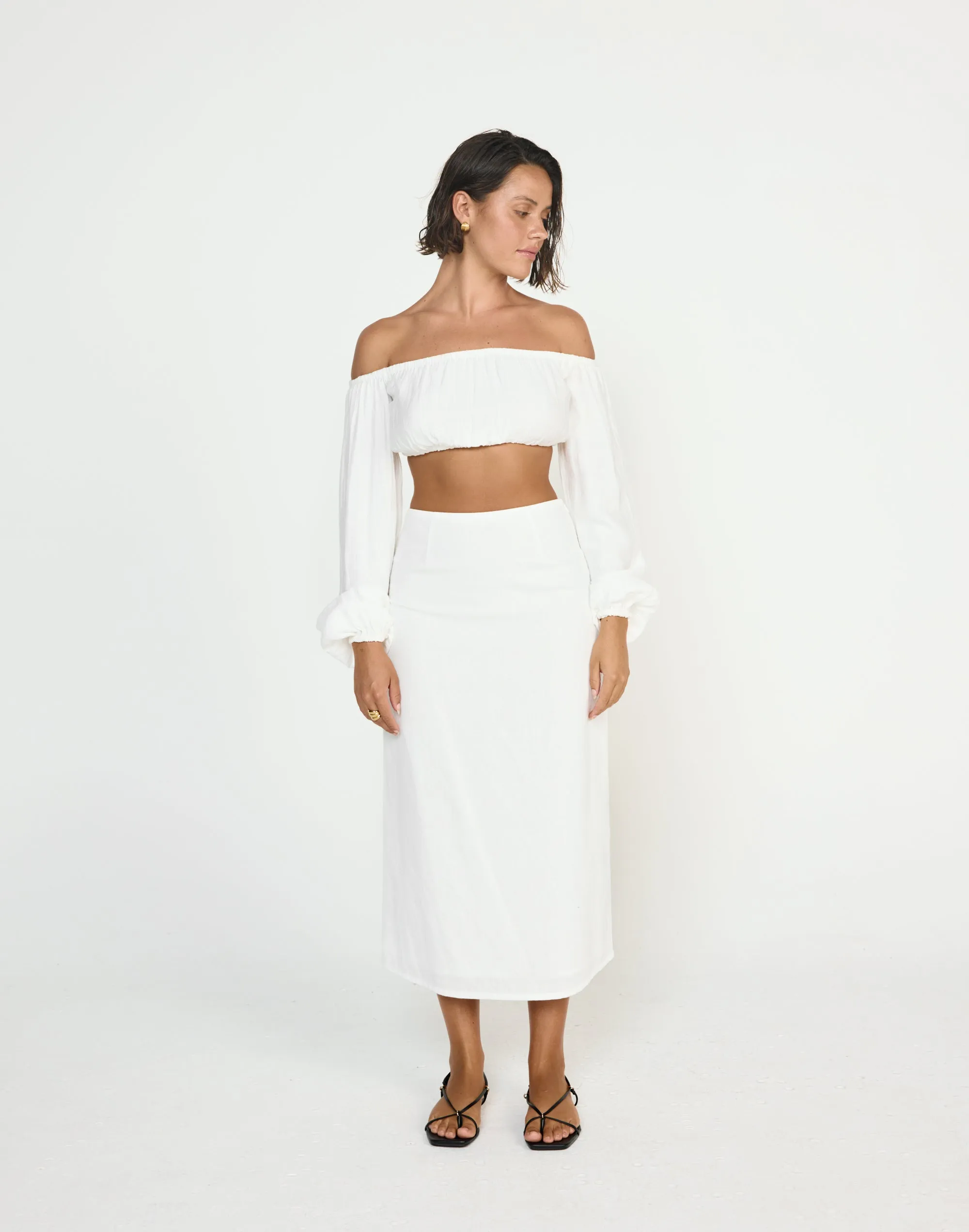 Cleo Midi Skirt (White) sold by Charcoal Clothing product image thumbnail 4