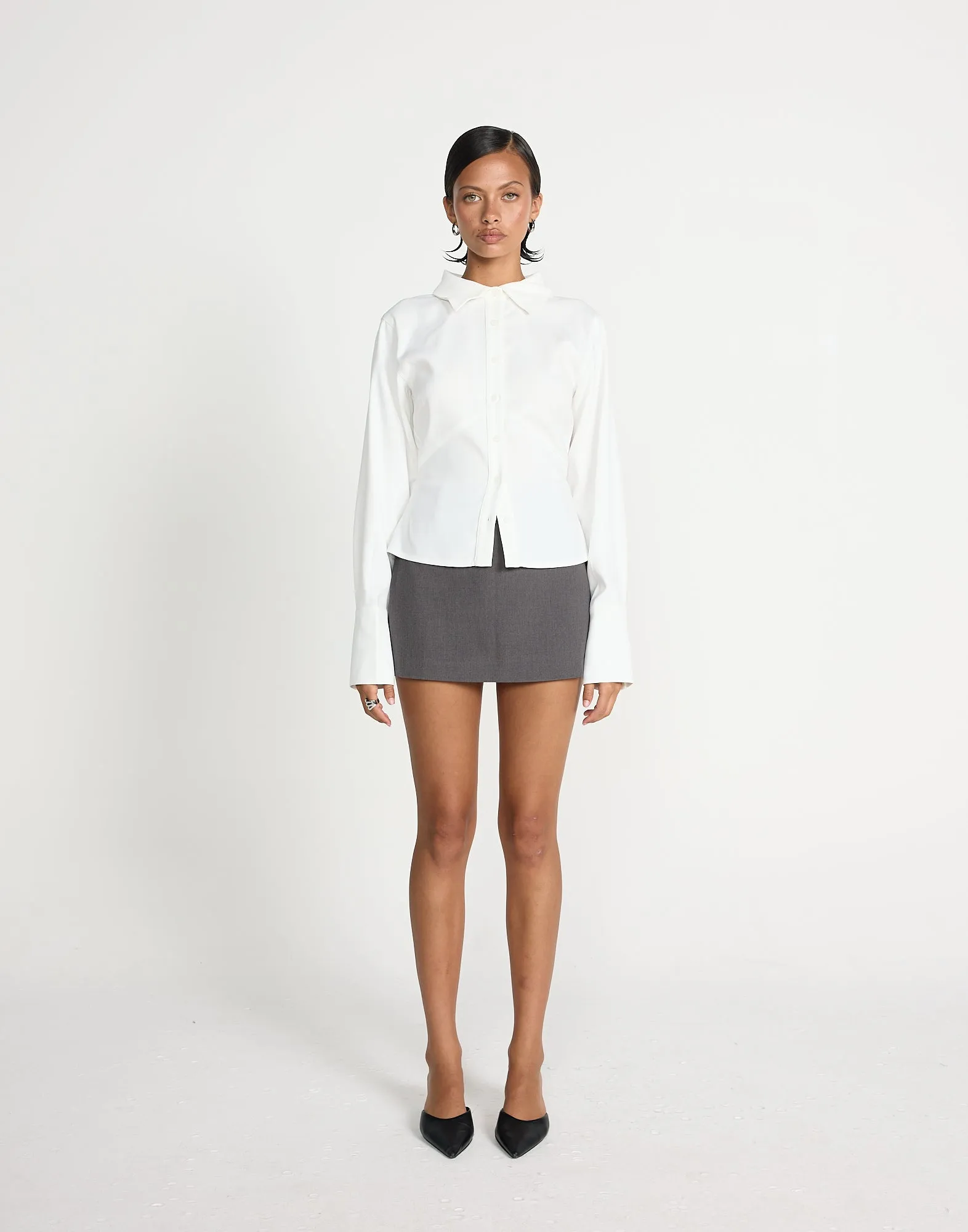 Rosalinda Mini Skirt (Textured Slate) sold by Charcoal Clothing product image thumbnail 4