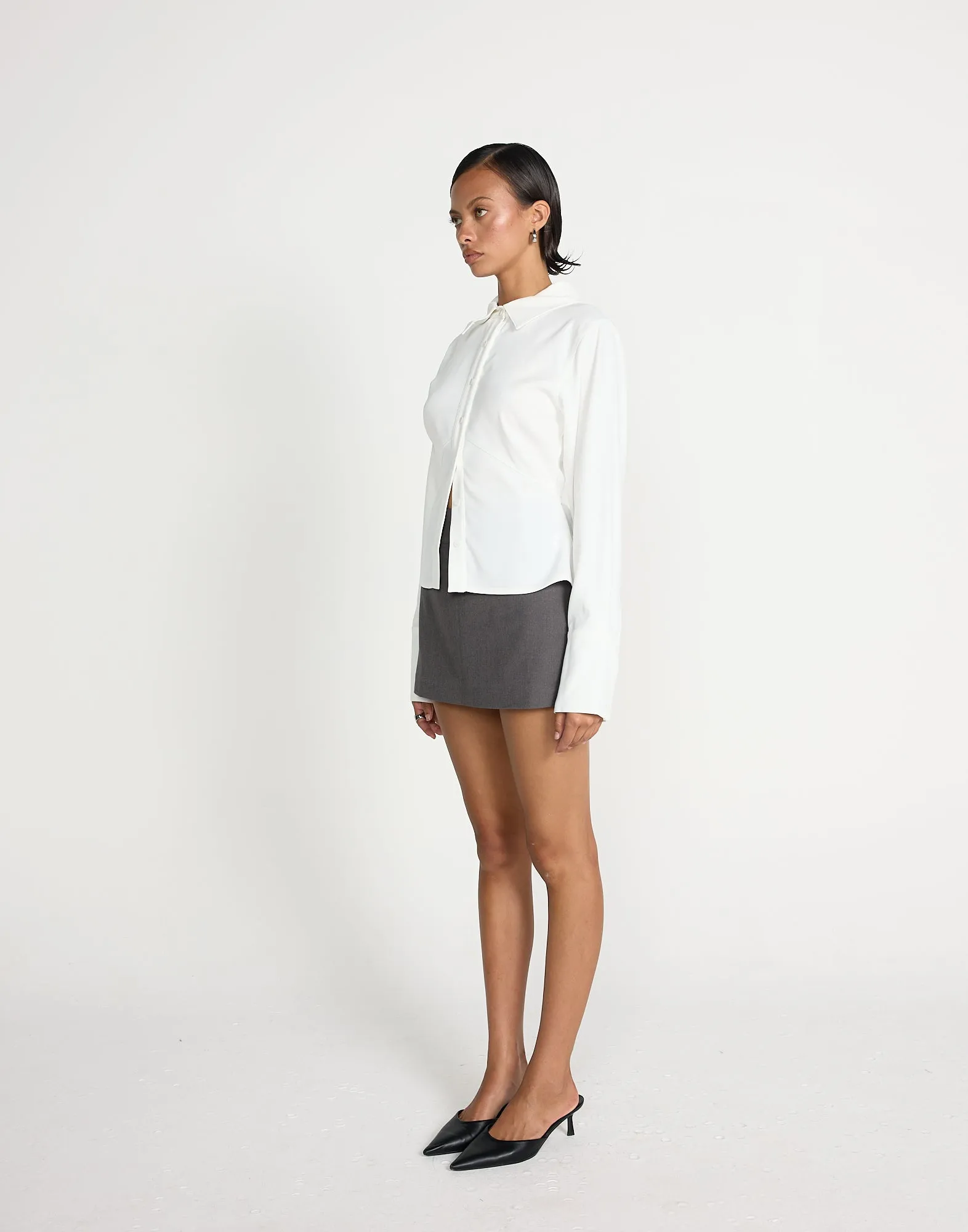 Rosalinda Mini Skirt (Textured Slate) sold by Charcoal Clothing product image thumbnail 5