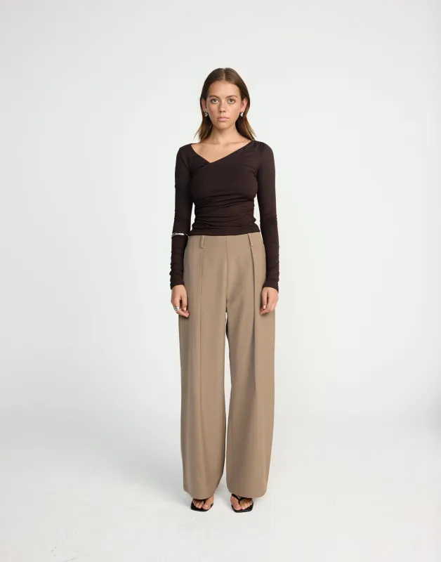 Twyla Long Sleeve Top (Chocolate) sold by Charcoal Clothing