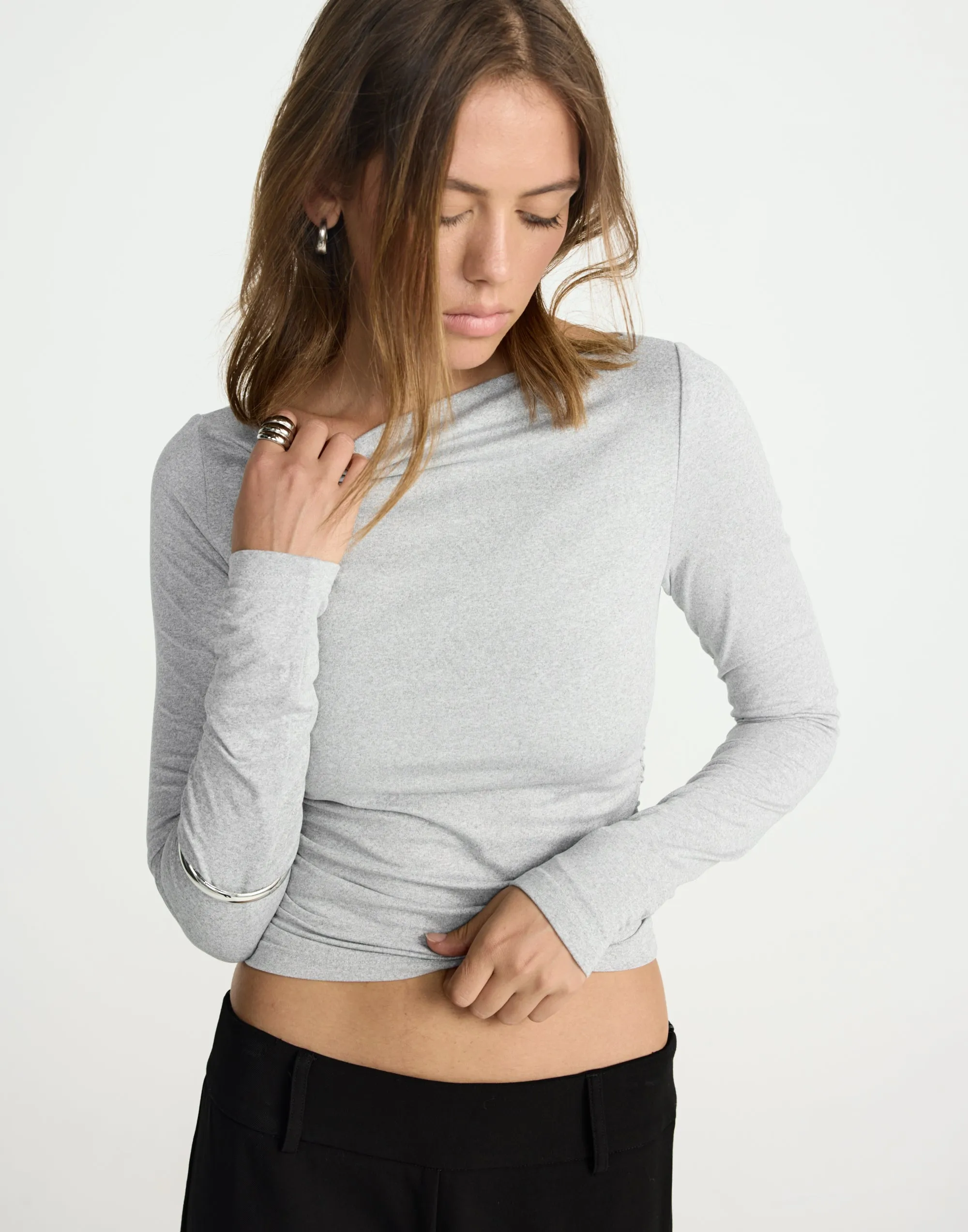 Caprice Long Sleeve Top (Grey Marle) sold by Charcoal Clothing product image thumbnail 3