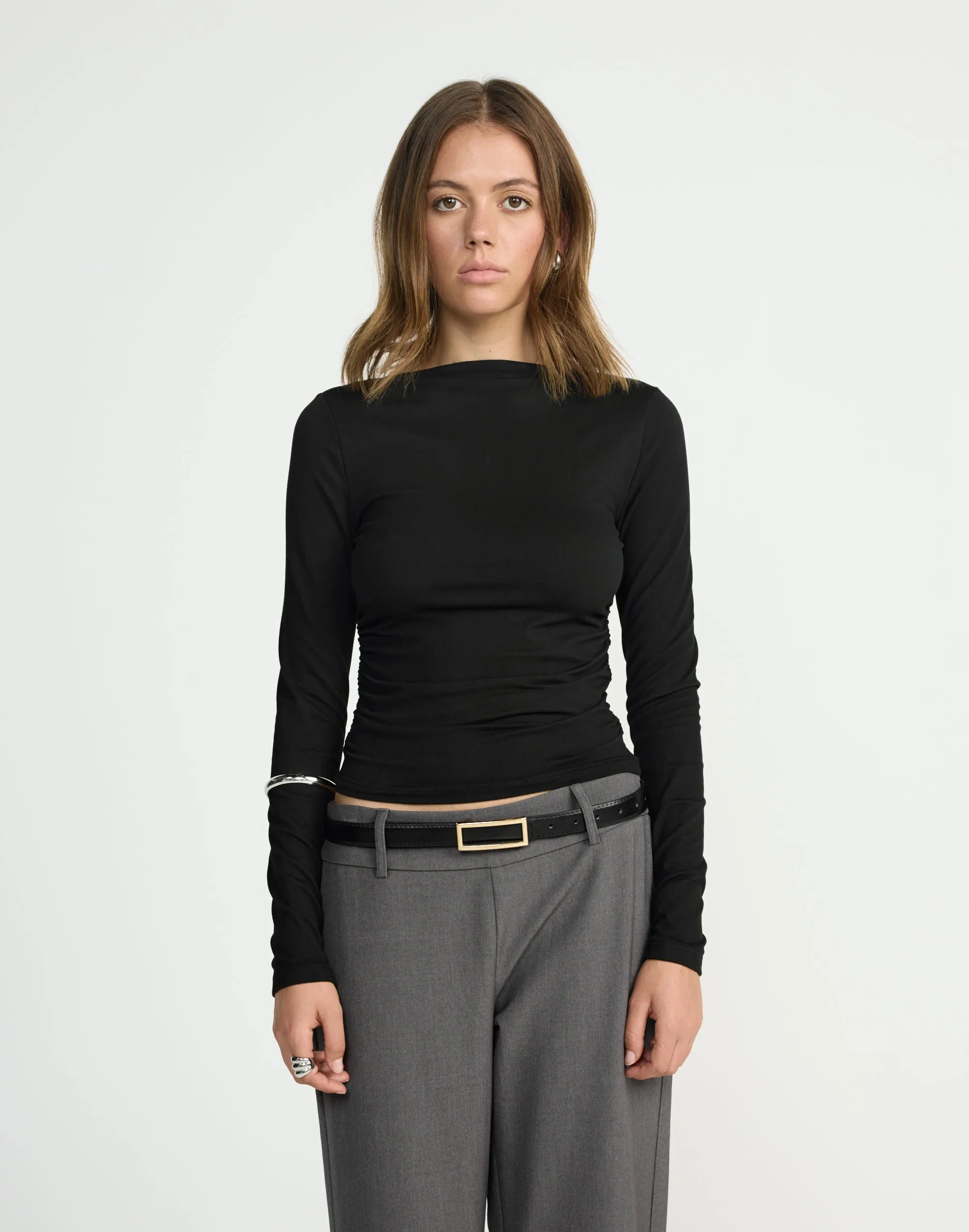 Caprice Long Sleeve Top (Black) sold by Charcoal Clothing product image thumbnail 4