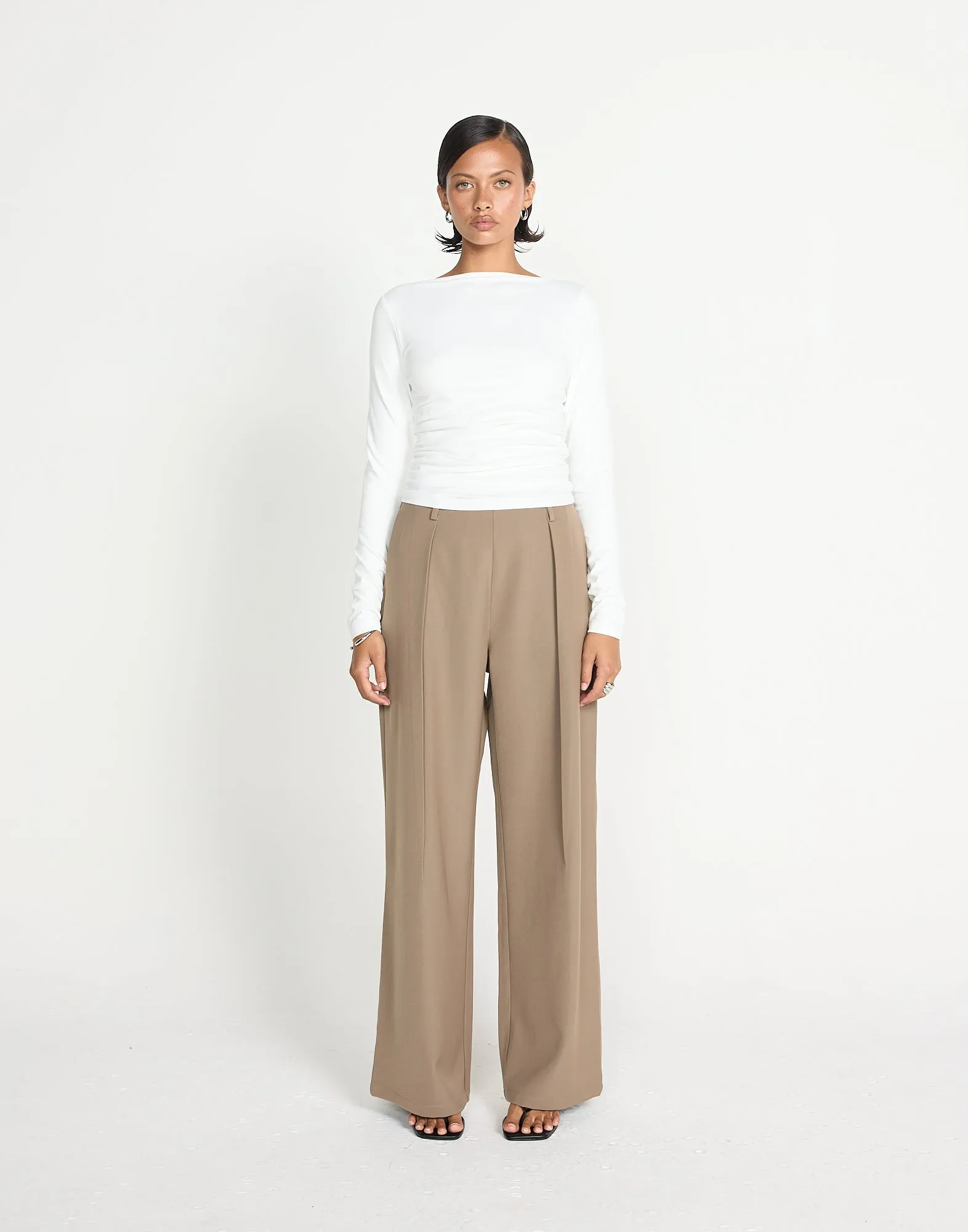 Caprice Long Sleeve Top (White) sold by Charcoal Clothing