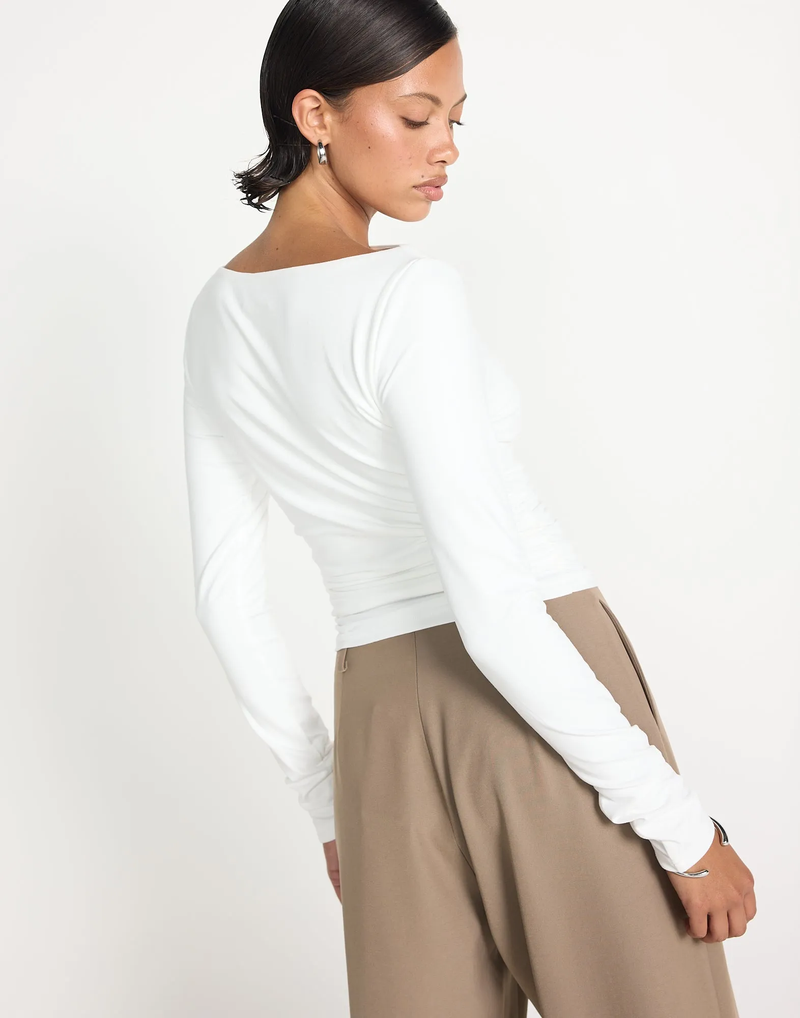 Caprice Long Sleeve Top (White) sold by Charcoal Clothing product image thumbnail 3