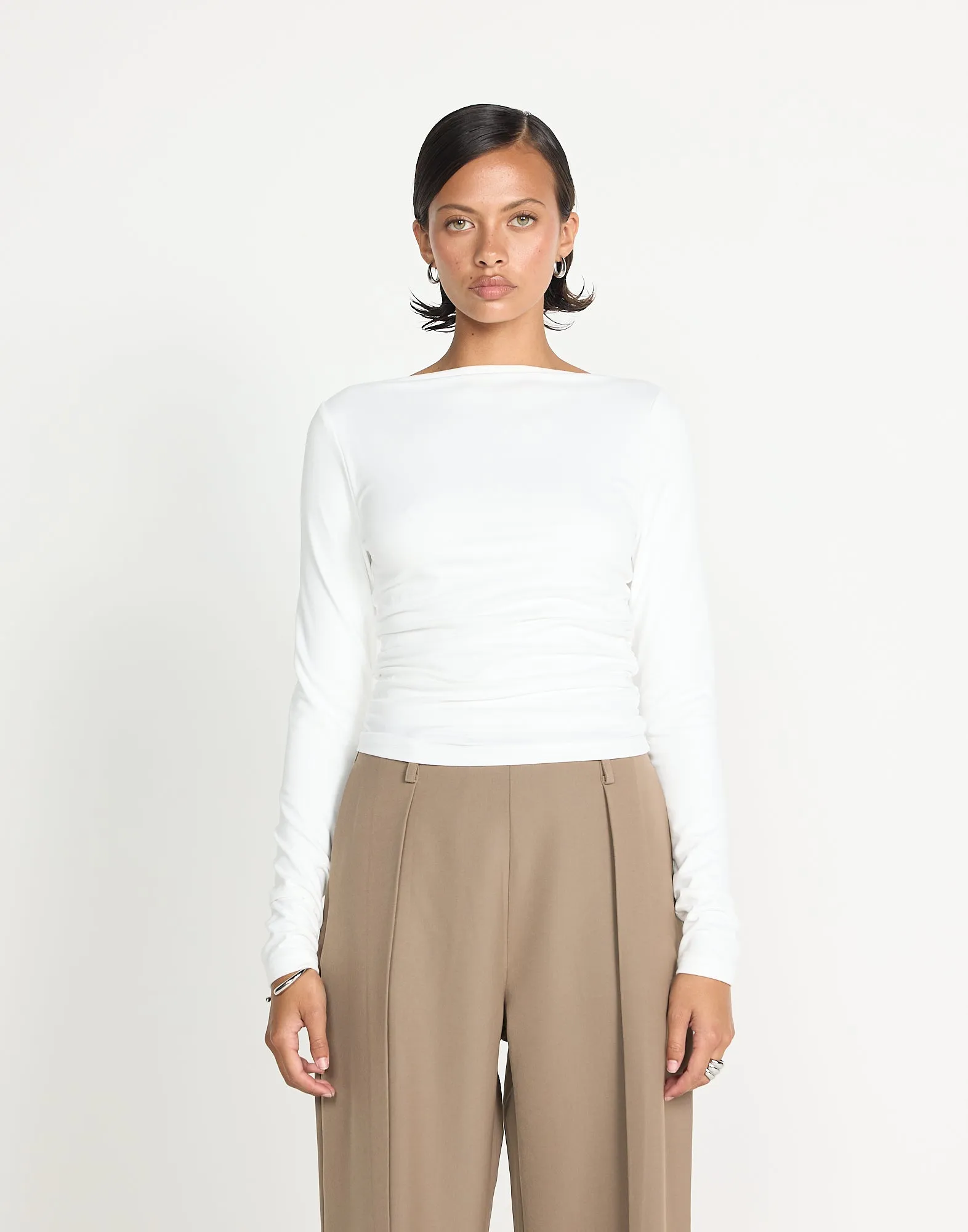 Caprice Long Sleeve Top (White) sold by Charcoal Clothing product image thumbnail 2