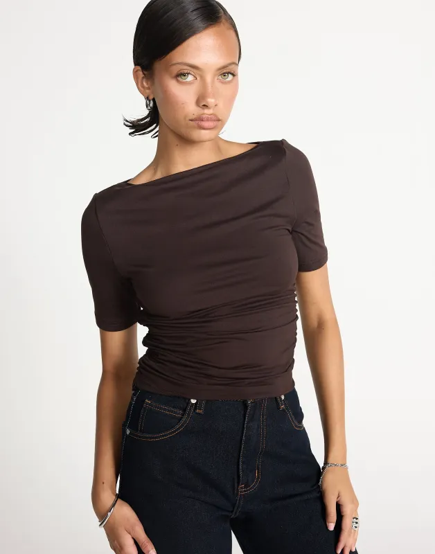 Caprice Top (Chocolate) sold by Charcoal Clothing