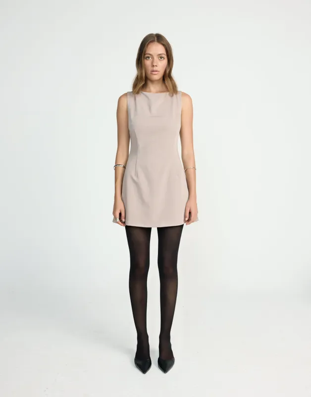 Gwynne Mini Dress (Mocha) sold by Charcoal Clothing