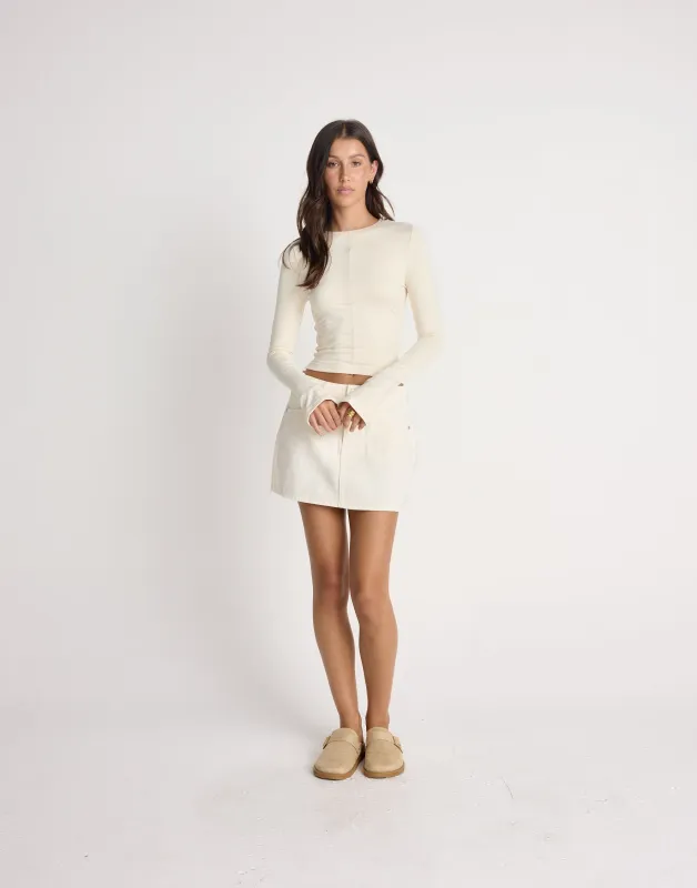 Carmie Long Sleeve Top (Oat) sold by Charcoal Clothing