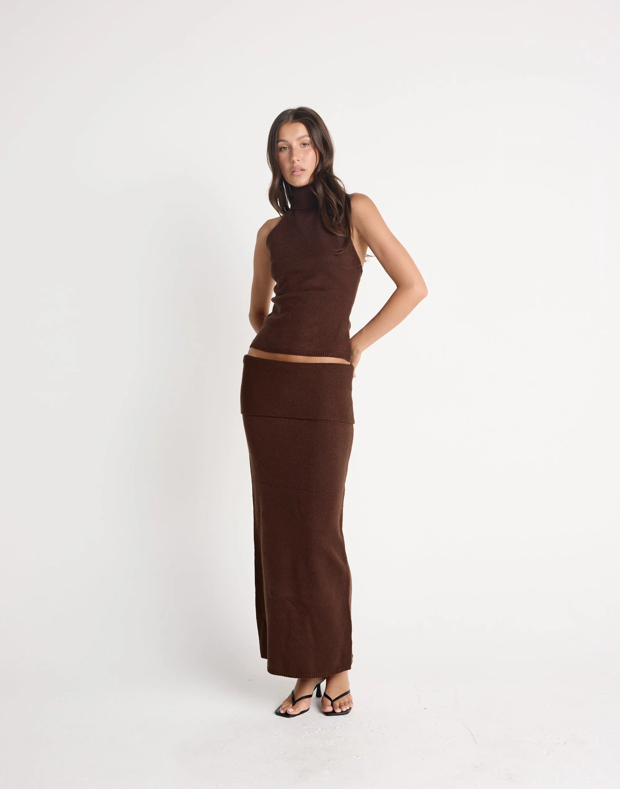 Seline Maxi Skirt (Chocolate) sold by Charcoal Clothing