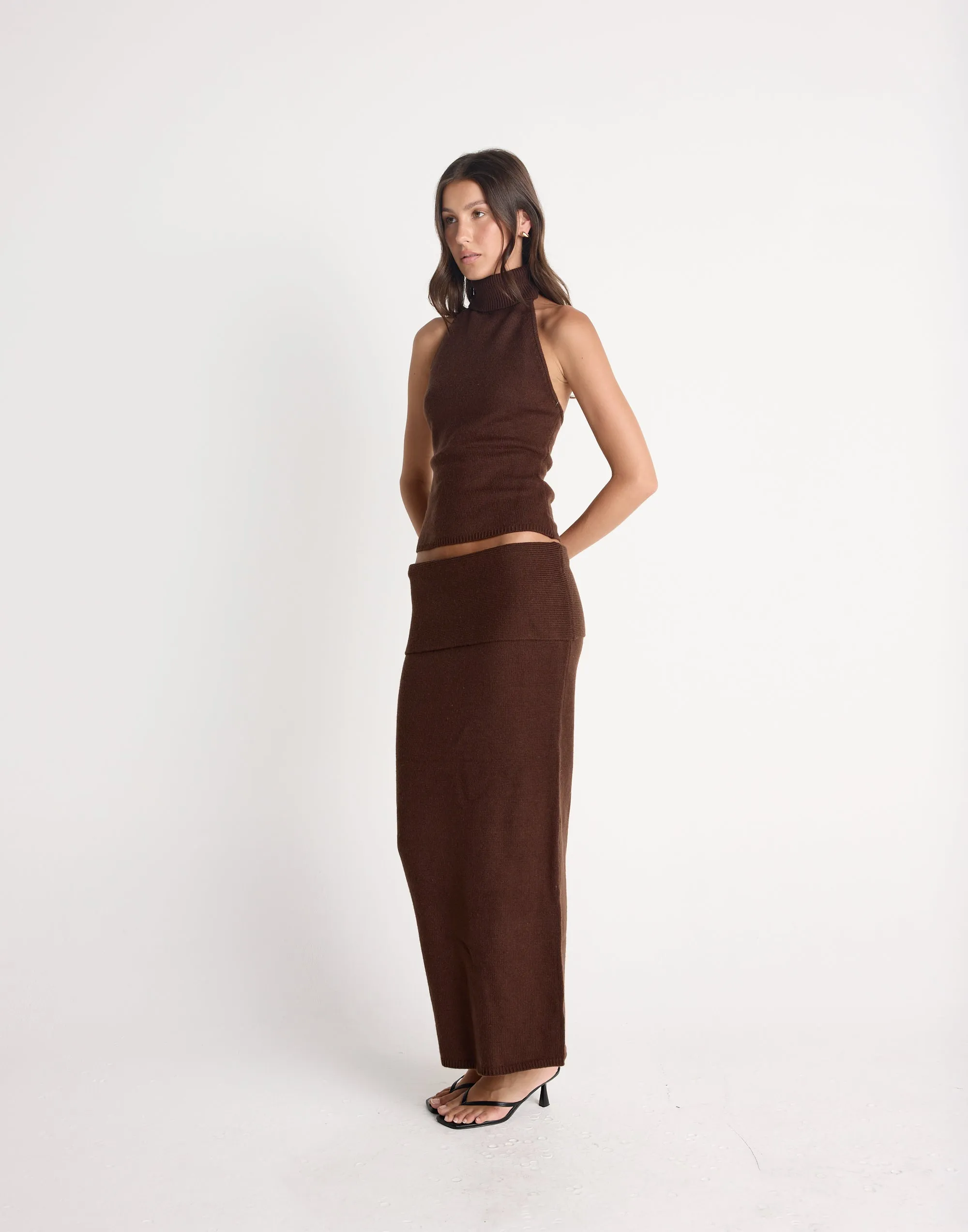 Seline Maxi Skirt (Chocolate) sold by Charcoal Clothing product image thumbnail 5